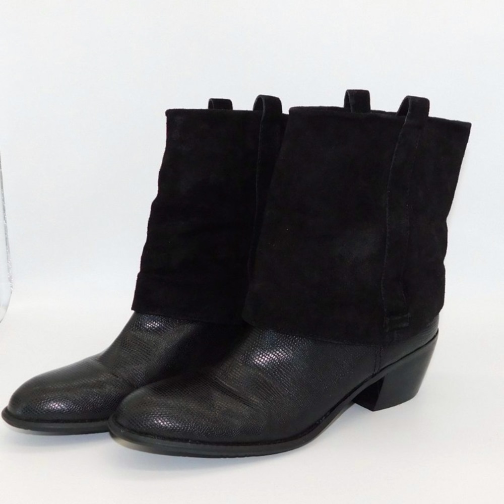 * Franco Sarto "A-Dart" Black Leather- Suede Ankle Boot| Women’s Size: 7M